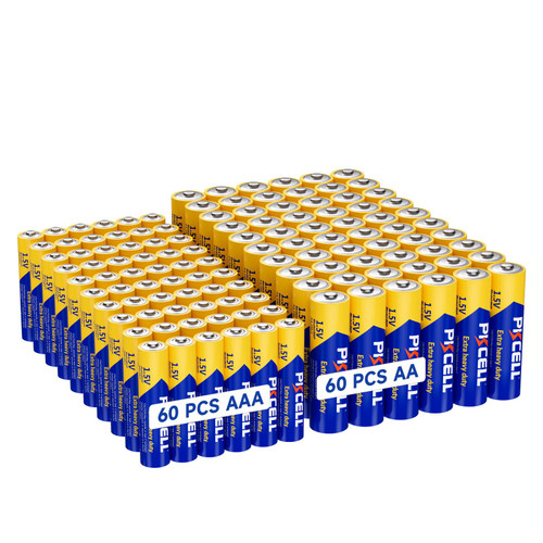 PKCELL AA AAA Batteries Combo Pack, Double A Triple A Batteries 120 Count
