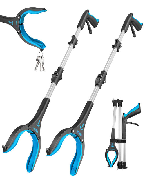 KEKOY 40 Inch Grabber Reacher Tool, 2 Pack, Foldable Pickup Tool