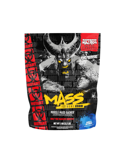 Mutant Mass Extreme Gainer, Whey Protein Powder, Vanilla Ice Cream, 2.2 lbs