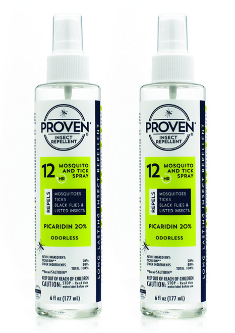 Proven Insect Repellent Spray for Mosquitoes, Ticks & Black Flies - (2 Pack) 6 fl oz - DEET Alternative Mosquito Repellent - Up to 12-Hour Protection - Great for Camping or Hiking - Odorless