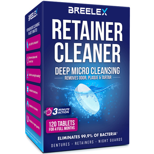 Breelex Retainer Cleaner Tablets, 120 Count for Dentures & Aligners