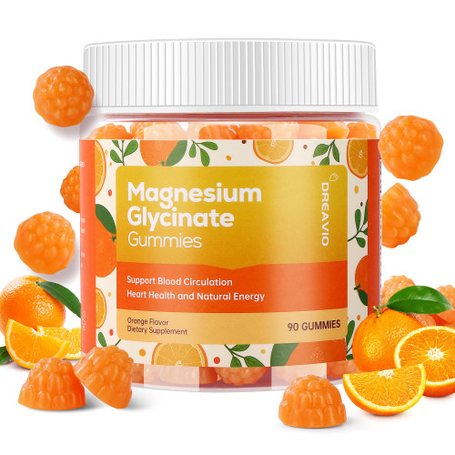 DREAVIO 600mg Magnesium Glycinate Gummies, Sugar Free, 90 Count