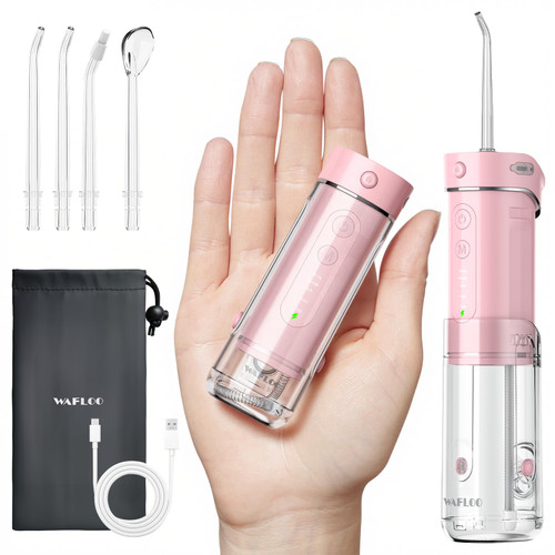 WAFLOO Water Flosser Travel Mini Cordless Portable: 5 Modes for Brace