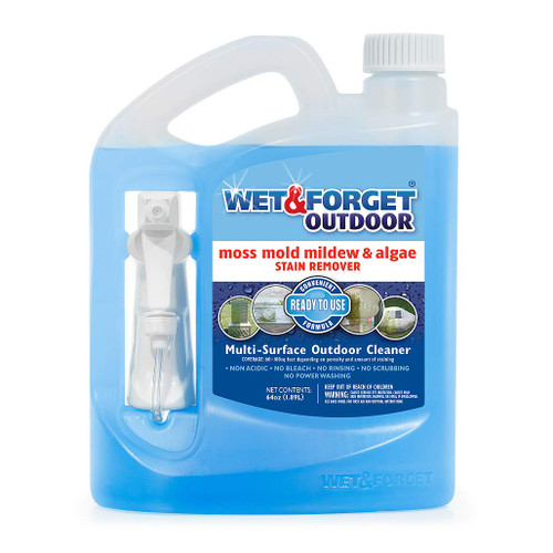 Wet & Forget Outdoor Cleaner & Stain Remover - Mold, Mildew & Algae, 64oz
