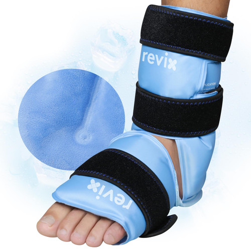 REVIX Ankle Ice Pack Wrap, Reusable Gel Ice Pack for Foot Pain Relief