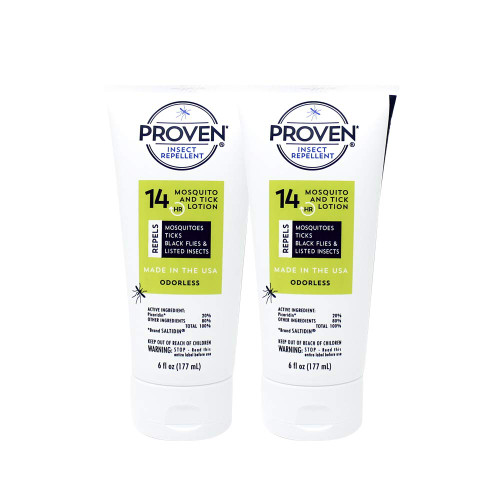 Proven Insect Repellent Lotion for Mosquitoes, Ticks & Black Flies - 6 fl oz 2 Pack - DEET Alternative Mosquito Repellent - Up to 12-Hour Protection - Great for Camping or Hiking - Odorless