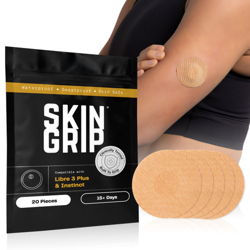 Skin Grip Freestyle Libre 3 & Instinct Sensor Covers, 20 Pack, Secure Hold