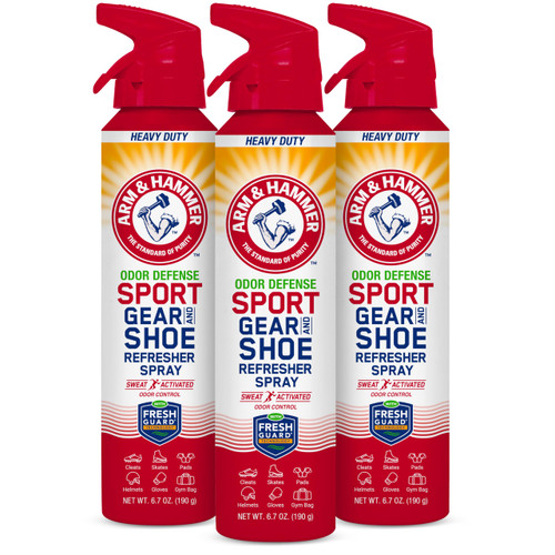 Arm & Hammer Odor Defense Sport Gear & Shoe Refresher Spray, 6.7 oz, 3 Pack