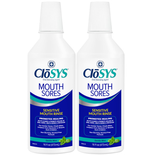 CloSYS Hydrogen Peroxide Mouthwash, 16 oz, 2 Pack, Canker Sore Mouthwash