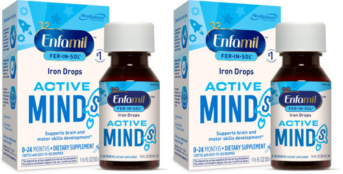 Enfamil Fer-in-Sol Iron Supplement Drops for Infants, 50 mL Dropper Bottle (Pack of 2)