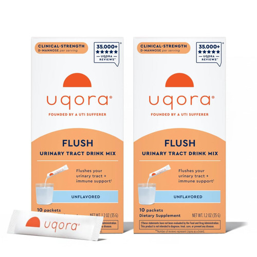 Uqora Flush, Urinary Tract Support, Unflavored, 20 Packets (2 Pack)