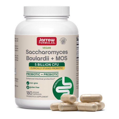 Jarrow Saccharomyces Boulardii + MOS Probiotics, 180 Capsules