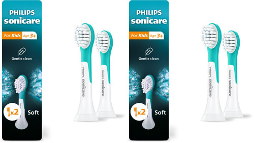 Philips Sonicare for Kids - Genuine Replacement Electric Toothbrush Heads,Compact Size,for Kids Aged 3+,HX6032/94,2 Count (Pack of 2)