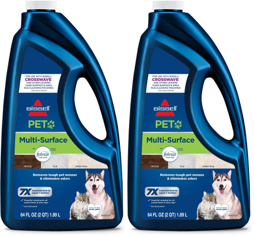 Bissell Multi-Surface Pet Formula with Febreze Freshness,22951,64 Fl Oz,Use on Sealed Hard Floors,and Area Rugs,Removes Tough Messes,Febreze Freshness,(Pack of 2)