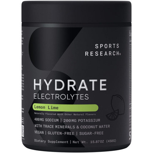 Sports Research® Hydrate Electrolytes Lemon Lime, 90 Servings