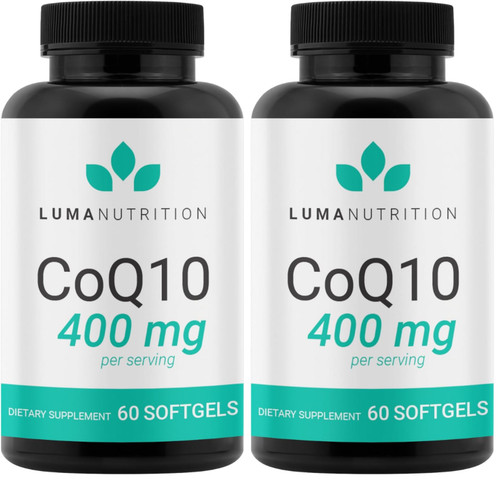 Luma Nutrition CoQ10 400mg Softgel Supplement - 60 Liquid Softgels (Pack of 2)