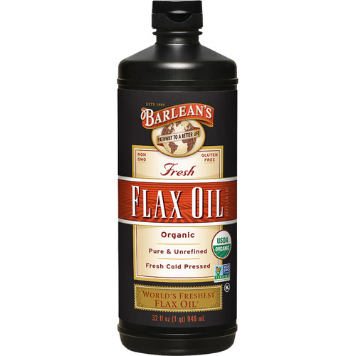 Barlean's Organic Flaxseed Oil, 7640mg ALA Omega-3, Cold-Pressed, 32oz