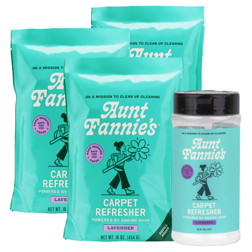 Aunt Fannie's Carpet Refresher Bundle, Lavender, Shaker + 3 Refills