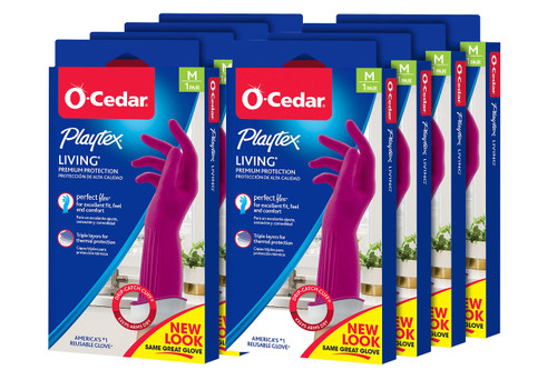 Playtex Living Drip-Catch Cuff Gloves, Medium 1 Pair (Pack of 8)