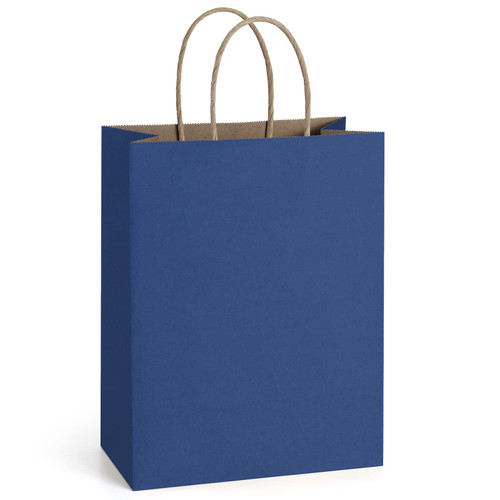 BagDream Gift Bags with Handles 8x4.25x10.5 Inch Navy Blue 100 Pack Bulk