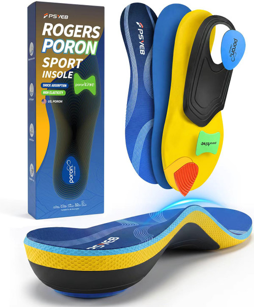 Professional Heavy Duty Support Pain Relief Orthotics - Over 230+ lbs Plantar Fasciitis Medium Arch Support Insoles for Women and Men, Flat Feet Orthotic Insert, Work Boot Shoe Insole