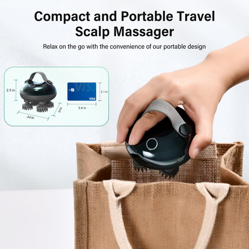 arboleaf Scalp Massager Electric, Portable Head Massager Scalp Stress Relax, Waterproof 6 in 1 Hair Massage with 8 Removable Claws, Rechargeable Hair Head Scratcher, Gift for Dad Mom
