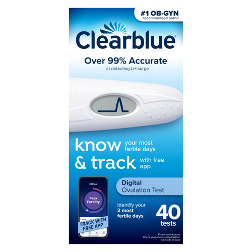 Clearblue Ovulation Test with Clear Digital Results, Over 99% Accurate at Detecting LH Surge, 40 Ct