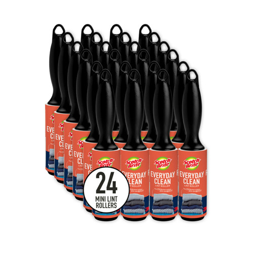 Scotch-Brite Mini Lint Roller, 24 Rollers, 720 Sheets Total