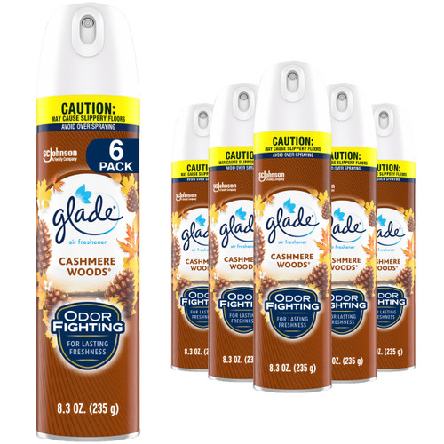 Glade Air Freshener Room Spray, Cashmere Woods, 8.3 oz, 6 Count