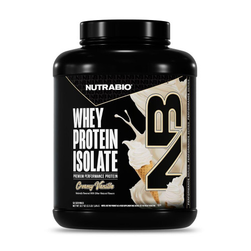 NutraBio 100% Whey Protein Isolate Protein Powder, 25g Protein with Complete Amino Acid Profile, Non-GMO, Soy & Gluten Free, Low Carb, Low Calorie Whey Protein Powder, Creamy Vanilla, 50 Servings