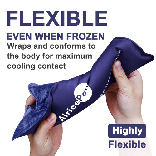 AiricePac Ice Packs for Injuries Reusable,10”x 14” Gel Cold Pack for Knee Neck Shoulder Ankle Elbow Hip Back Pain Relief, Cold Compress Therapy for Swelling, Bruises, Surgery, Blue, 2 Pack