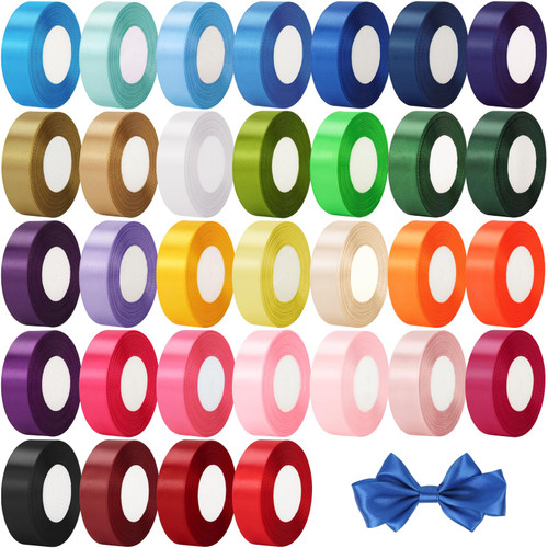 NESCCI 800 Yards Ribbon,1 Inch Satin Ribbon,32 Colors