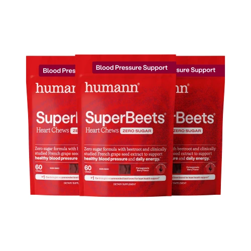 HumanN SuperBeets Heart Chews Zero Sugar, Pomegranate Berry Flavor, 180 Ct