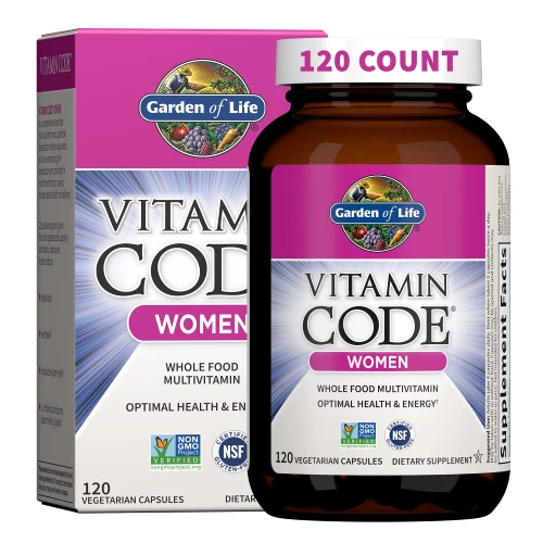 Garden of Life Multivitamin for Women, Vitamin Code Women's Multi - Whole Food Womens Multi Vitamins, Iron, Folate not Folic Acid, Vitamin A and Probiotics for Womens Energy, 120 Vegetarian Capsules