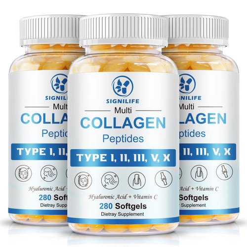 SIGNILIFE Multi Collagen Peptides for Women & Men-Type I, II, III, V, X