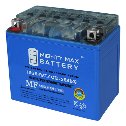 Mighty Max Battery YTX12-BS GEL -12 Volt 10 AH, GEL Type, 180 CCA, Rechargeable Maintenance Free SLA AGM Motorcycle Battery