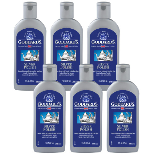 Goddard's Silver Polish Liquid, Silver Cleaner & Tarnish Remover, 7 oz, 6pk