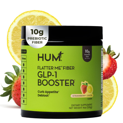 HUM Flatter Me Fiber Strawberry Lemon Fiber Powder Drink Mix, 10 Servings