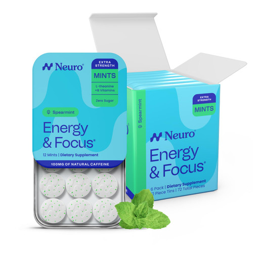Neuro Energy & Focus Mints, Extra Strength, Spearmint, 72 Count
