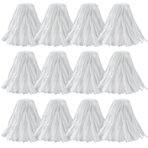 MATTHEW CLEANING Looped-Open Disposable Industrial Wet Mop Head 1.25'' Universal Headband Non-Woven Commercial Replacement for Indoor & Outdoor Use, Floor Cleaning String Mop Refill 12 Pack