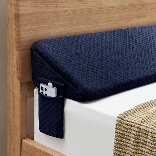 Homemate Full Size（54"x10"x6"） Bed Wedge Pillow for Headboard - Upgraded Bed Gap Filler Full Between Mattress and Headboard - Pillow Wedge for headboard Gap - Blue