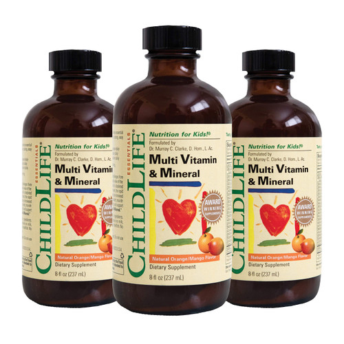 ChildLife Essentials Kids Multivitamin & Mineral, Mango, 8 Fl Oz (3 Pack)
