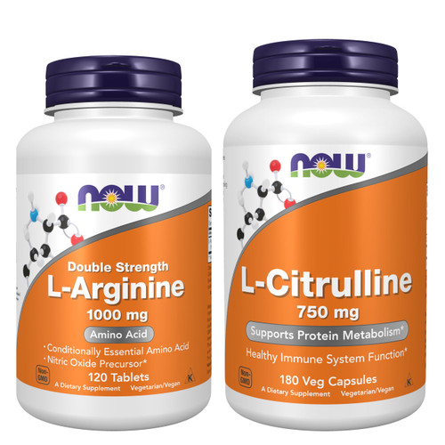 Now Foods Amino Acid Bundle - L-Arginine + L-Citrulline Supplements