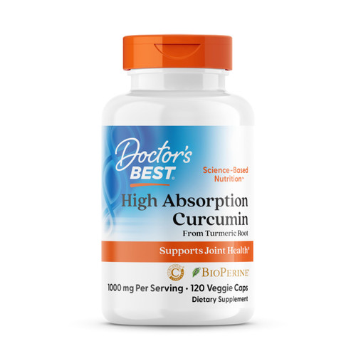 Doctor's Best Turmeric Curcumin Supplement 1000mg, 120 Veg Capsules