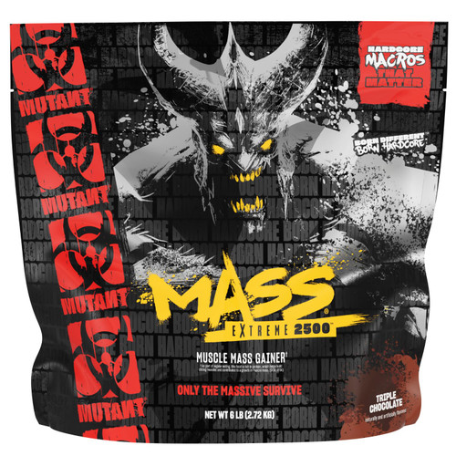 Mutant Mass Extreme Gainer, Whey Protein Powder, Triple Chocolate, 6 lbs