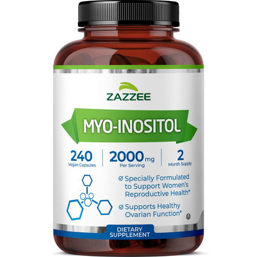 Zazzee Myo-Inositol Capsules, 2000 mg per Serving, 240 Vegan Capsules