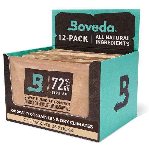 Boveda 72% Humidity Control Packs, Size 60, 12-Ct - for Dry Environments