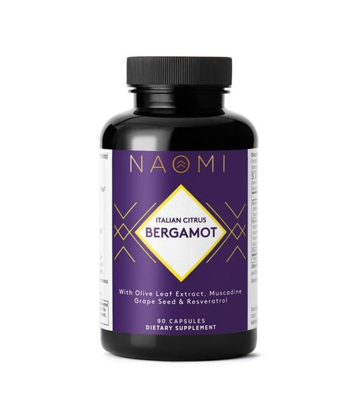 NAOMI Italian Citrus Bergamot 500mg with Resveratrol - Supports Healthy Cholesterol & Triglyceride Levels Already in Normal Range - Patented BergAmore® Extract, 7 Key Polyphenols, 30-Day Supply