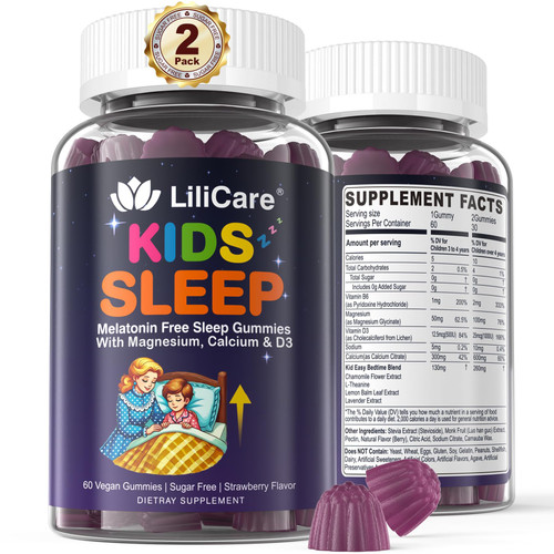 Kids Sleep Gummies - Magnesium Glycinate Gummies, Melatonin Free Sleep Aid