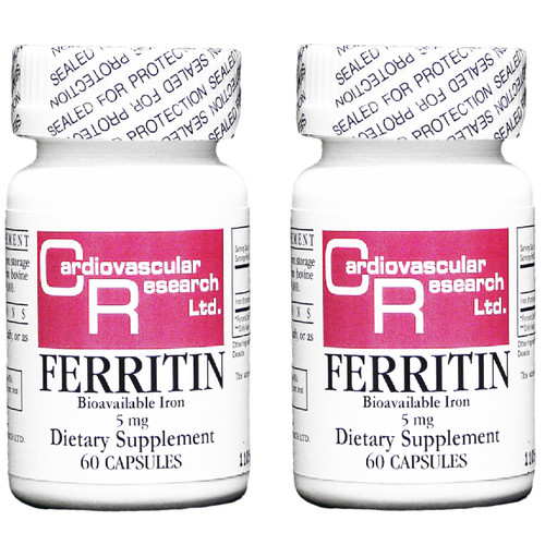 Cardiovascular Research Ferritin 5 mg New Tamper Resistant Store and Ship Packaging 120 Count